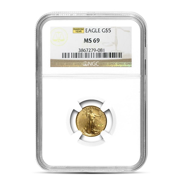 MS69 Graded 1/10 Troy Oz Gold American Eagle (PCGS / NGC) - RANDOM Dates