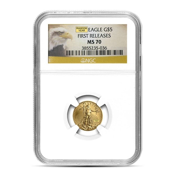 MS70 Graded 1/10 Troy Oz Gold American Eagle (PCGS / NGC) - RANDOM Dates