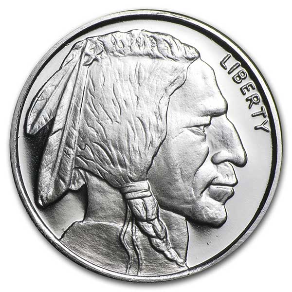 1/2 Troy Ounce Buffalo SILVER Round, .999 Pure