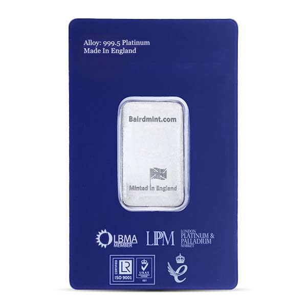 Platinum Bar - Baird & Co. 1/2 Troy Ounce, .9995 Pure (In Assay)