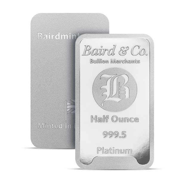 Platinum Bar - Baird & Co. 1/2 Troy Ounce, .9995 Pure (In Assay)
