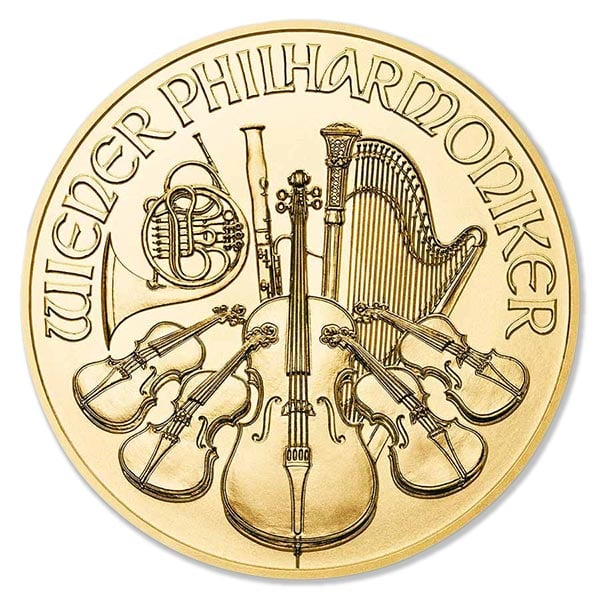 1/25 Ounce Austrian Philharmonic - Gold, .9999 Pure