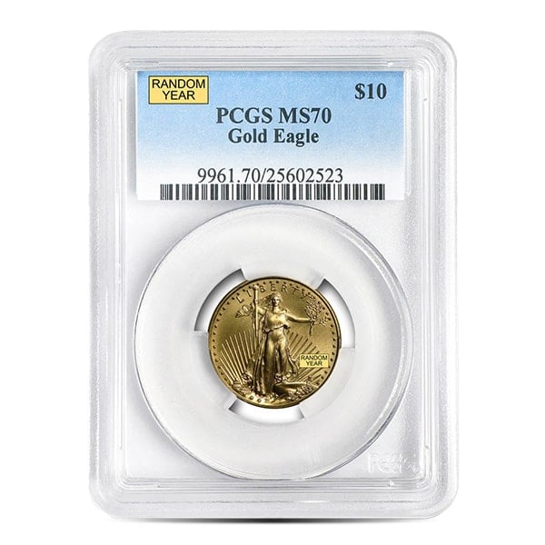 MS70 Graded 1/4 Troy Oz Gold American Eagle (PCGS / NGC) - RANDOM Dates