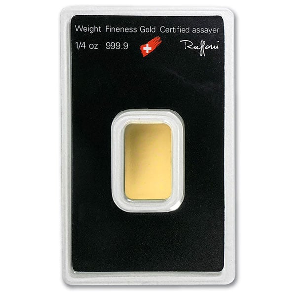 Gold Bar - Argor-Heraeus - 1/4 Troy Oz, .9999 Pure