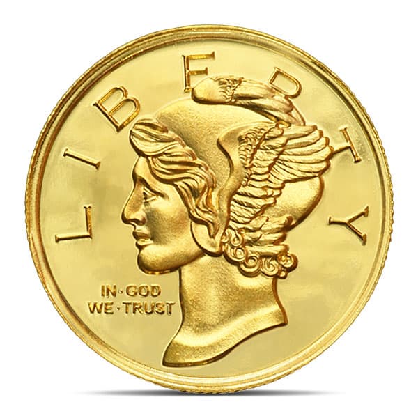 1/4 Ounce Gold Round - Mercury Design, .9999 Pure