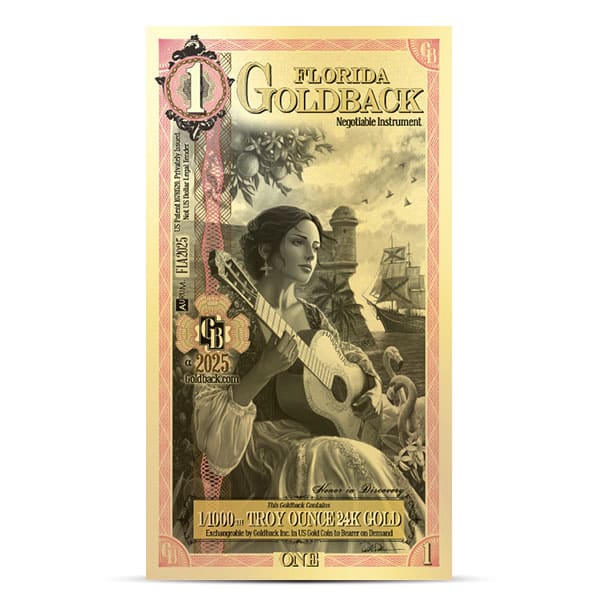 Florida Goldback State Bundle - One .9999 Gold-Backed Bill of Each Denomination (1/2, 1, 2, 5, 10, 25, 50 and 100)