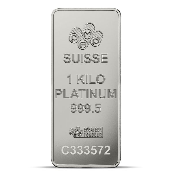 Platinum Bar - 1 Kilo (32.151 Troy Ozs), .9995 Pure