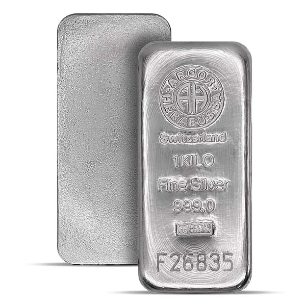 Argor-Heraeus Kilo Silver Bar - 1 Kilogram (32.151 Troy Oz), .999 Pure