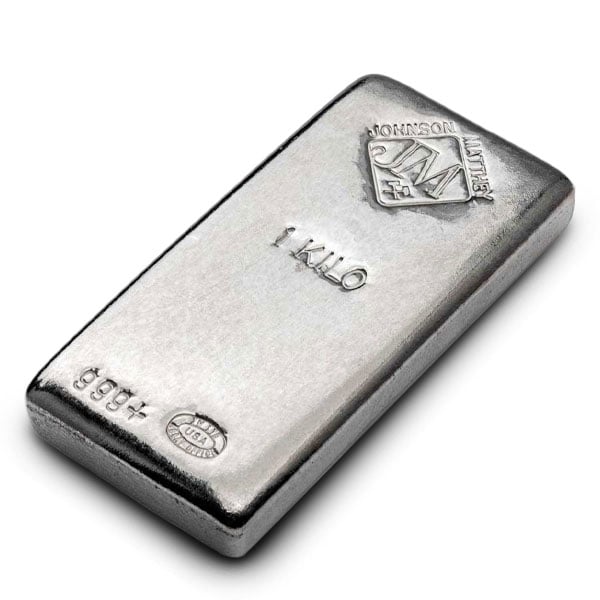 Johnson Matthey Kilo Silver Bar (32.151 Troy Oz), .999 Pure (Newly Minted)
