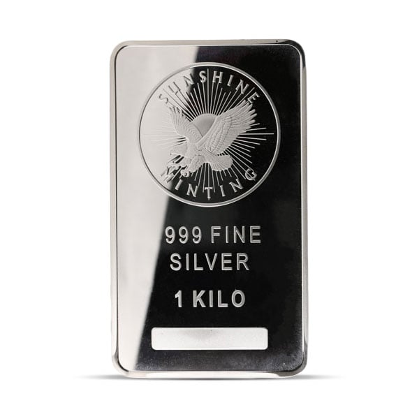 Sunshine 1 Kilo Bar (32.151 Troy Oz), .999 Pure Silver