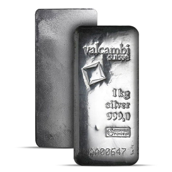 Valcambi Kilo Bar - 1 Kilogram (32.15 Troy Oz), .999 Pure Silver