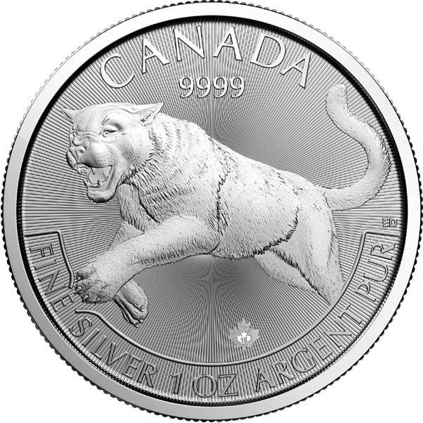 Canadian Predator Series - 2016 COUGAR, 1 Troy Oz, .9999 Silver