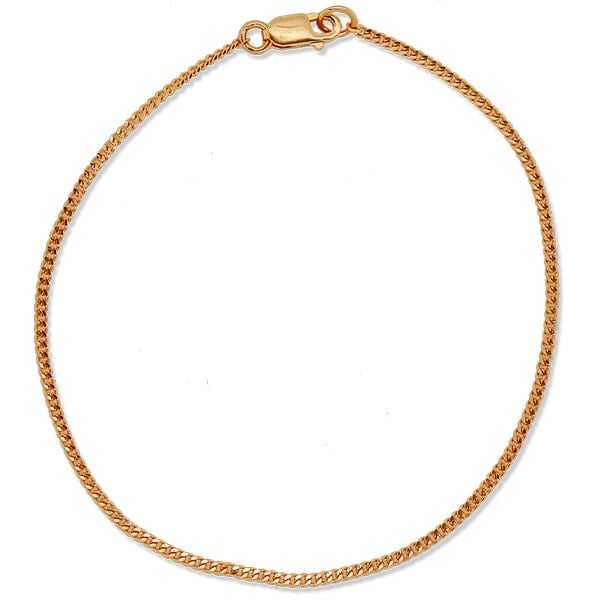 Gold Chain - 2.4 mm Flat Curb Design - 46 cm (18.1") Length, 10.7 Grams 22k Gold