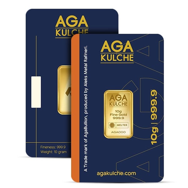 AgaBullion Gold Bar, 10 Gram, .9999 Pure in Assay Package