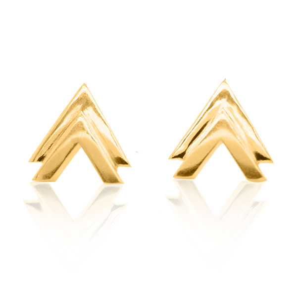 Gold Earrings - Arrow Head **Polished Finish** - 10.3 Grams, 24K Pure thumbnail