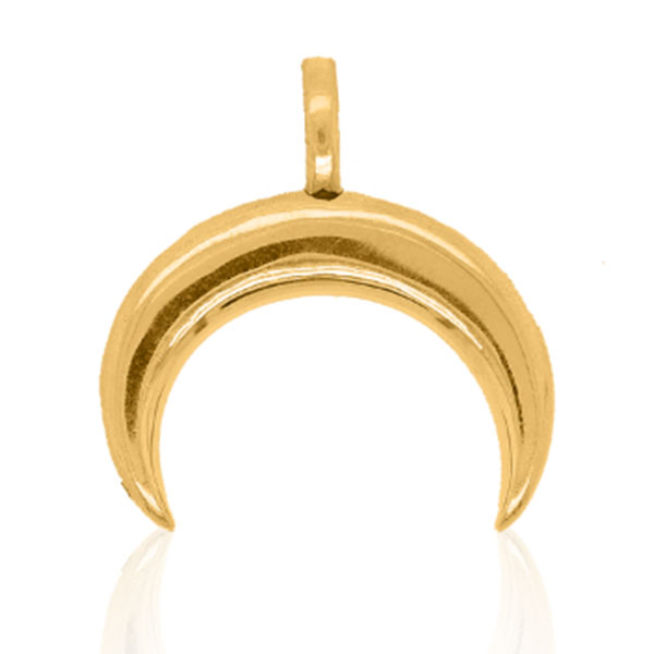 Gold Pendant - Crescent Moon **Polished Finish** - 10.3 Grams, .9999 Fine 24K Pure