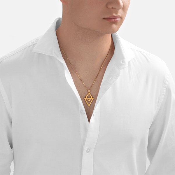 Gold Pendant - Diamond Arrow **Matte Finish** - 10.1 Grams, 24K Pure