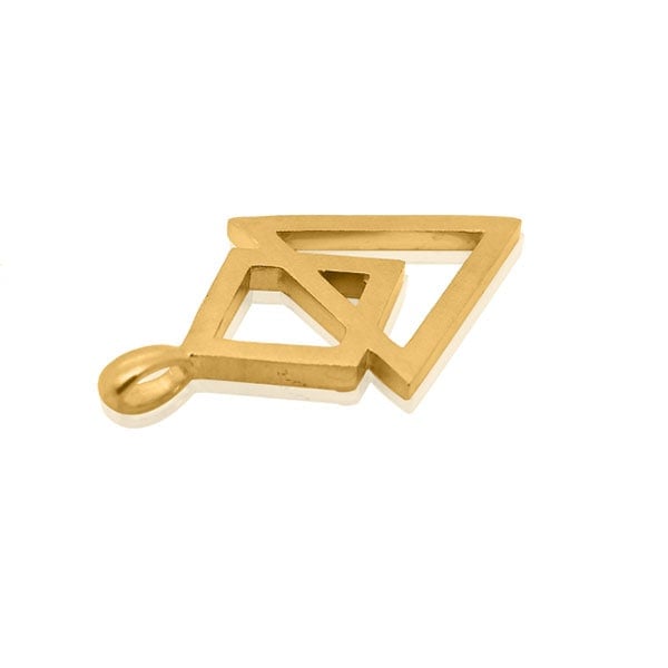 Gold Pendant - Diamond Arrow **Matte Finish** - 10.1 Grams, 24K Pure