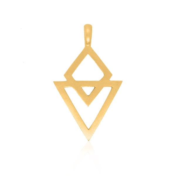 Gold Pendant - Diamond Arrow **Matte Finish** - 10.1 Grams, 24K Pure