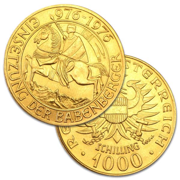 Austrian Gold 1000 Schilling, .3906 Troy Oz. Actual Gold Weight
