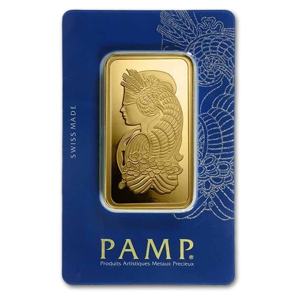 PAMP Suisse Gold Bar, 100 Gram, .9999 Pure