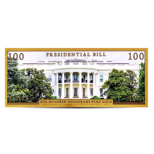 Trump Presidential Gold Aurum Note - 100 Milligrams .9999 Pure