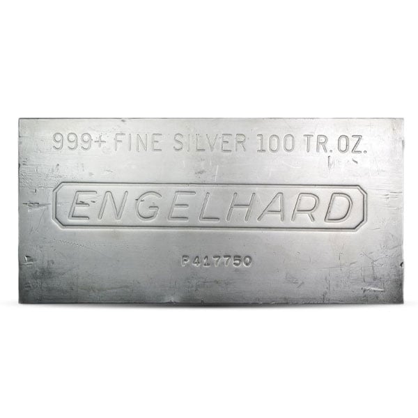 Engelhard 100 Oz Silver Bar, .999 Pure (Varying Condition)