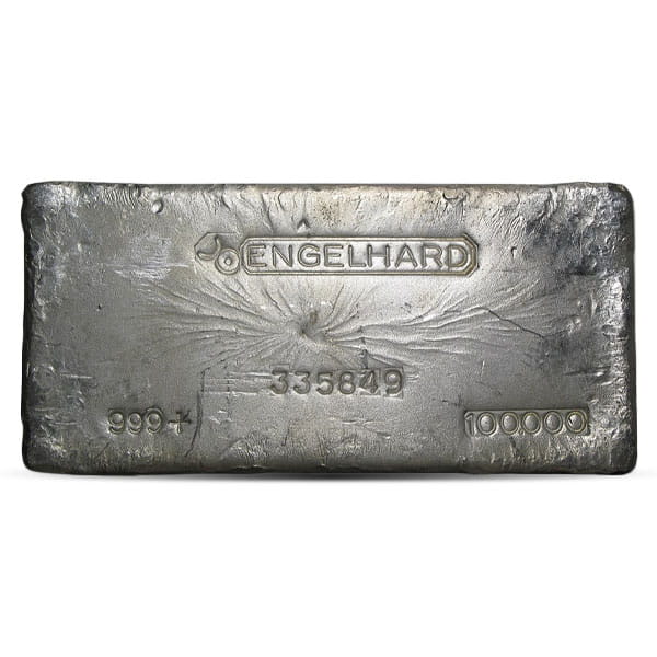 Engelhard 100 Oz Silver Bar, .999 Pure (Varying Condition)