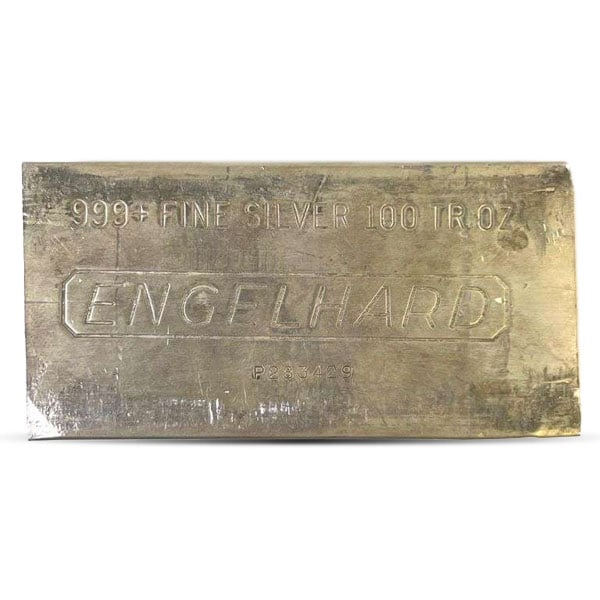 Engelhard 100 Oz Silver Bar, .999 Pure (Varying Condition)