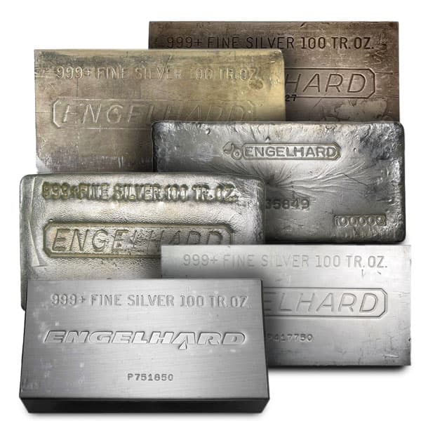 Engelhard 100 Oz Silver Bar, .999 Pure (Varying Condition)