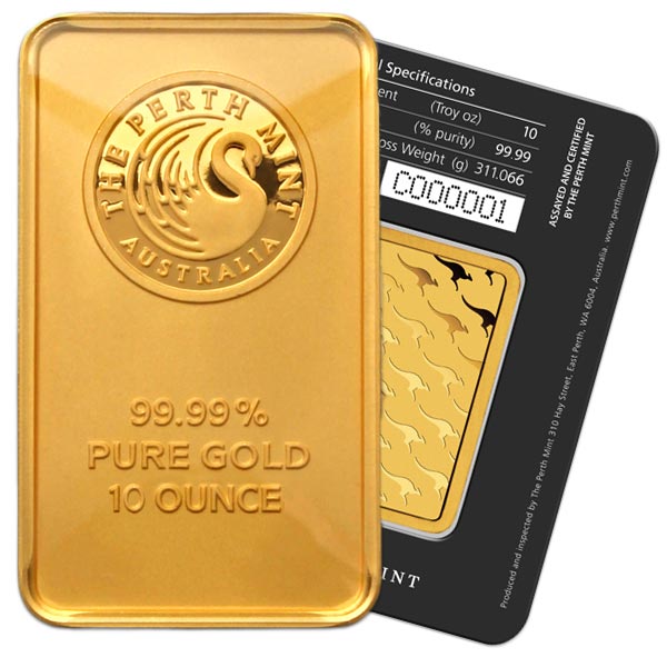 10 Oz Gold Bar (Brand our Choice)