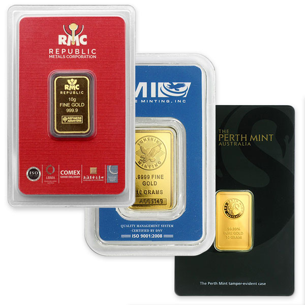 10 Gram Gold Bar, .9999 Pure