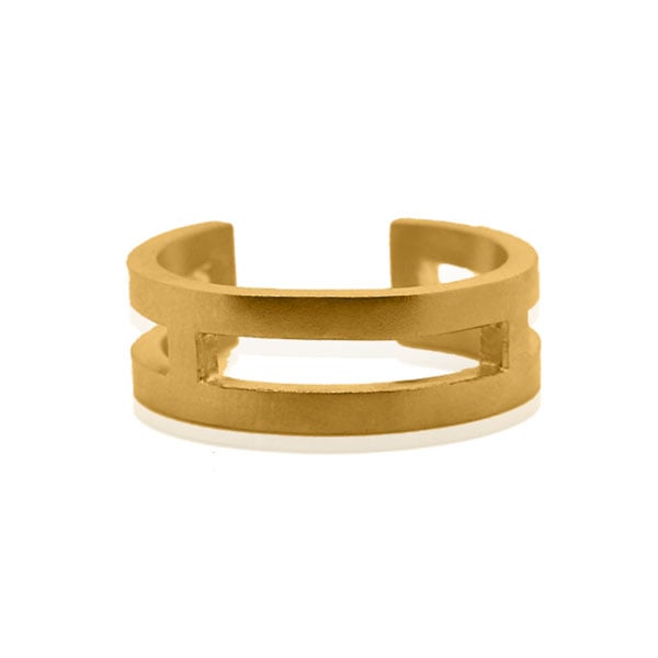 Gold Ring - Double Banded Adjustable **Matte Finish** - 9.9 Grams, 24K Pure - Large thumbnail