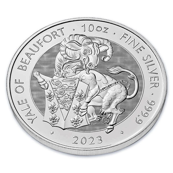 10 Oz British Royal Mint Tudor Beasts: Yale of Beaufort - .9999 Pure Silver Coin