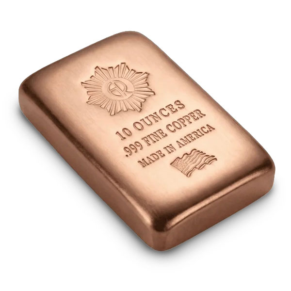 GR Reserve COPPER Bar - 10 AVDP OZ, .999 Pure