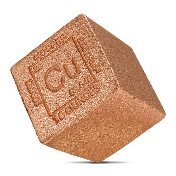 Copper Element Cube, 10 AVDP Oz, .999 Pure