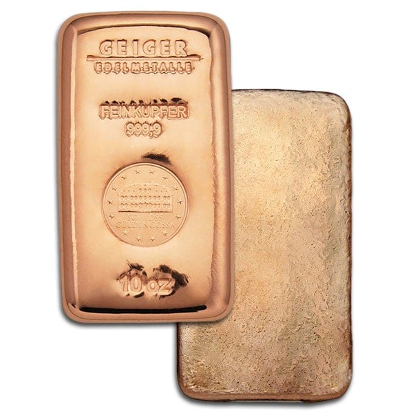 10 Oz Geiger Copper Bars for Sale Money Metals