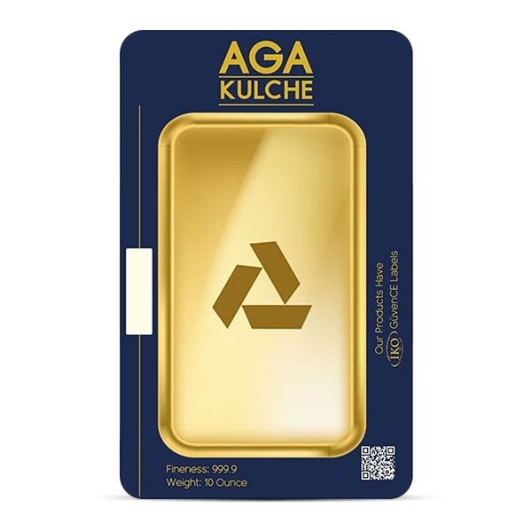 AgaBullion Gold Bar, 10 Troy Ounce, .9999 Pure in Assay Package