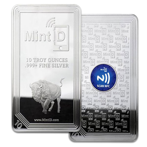 10 oz. Highland Mint Silver Bar .999 Fine Buffalo Design