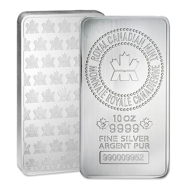 Royal Canadian Mint Silver Bar - 10 oz .9999 Silver