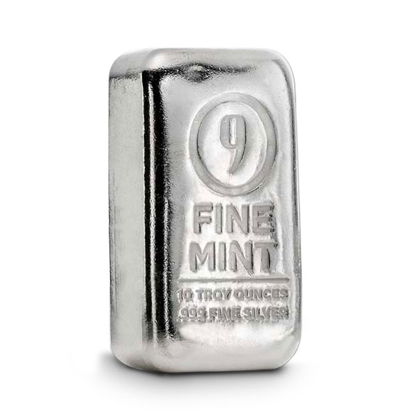 9Fine Mint 10 Ounce Bar, .999 Pure Silver