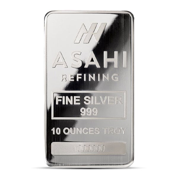 Asahi 10 Ounce Silver Bar (Minted), .999 Pure