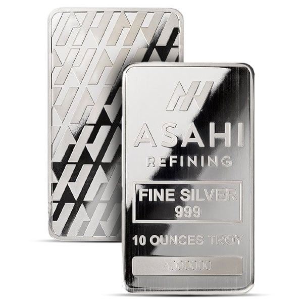 Asahi 10 Ounce Silver Bar (Minted), .999 Pure