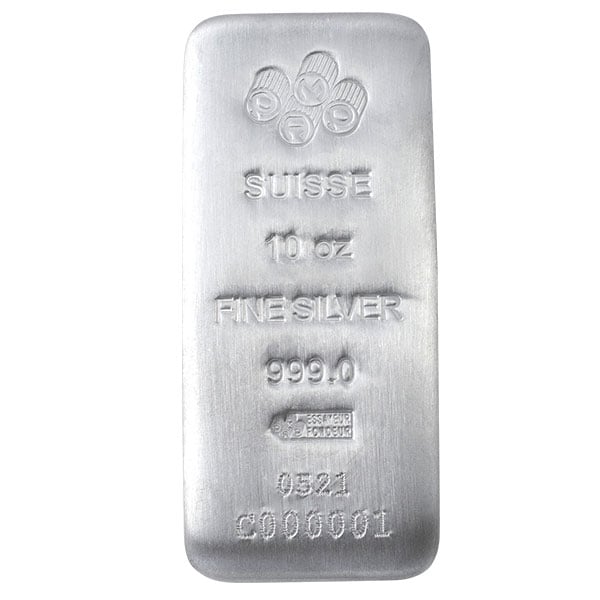 PAMP Suisse 10 Ounce Bar, .999 Pure Silver