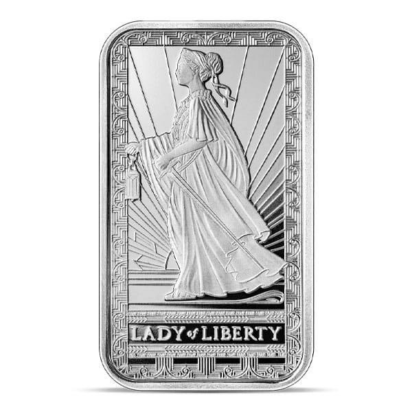 PAMP Suisse Lady Of Liberty 10 Ounce Bar, .999 Pure Silver