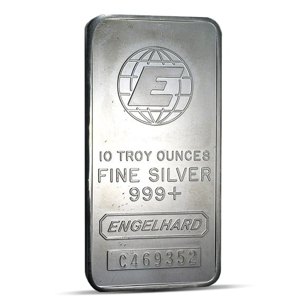 Engelhard Silver Bar - 10 Troy Ounces, .999 Pure Silver (Secondary Market)