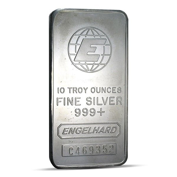 Engelhard Silver Bar - 10 Troy Ounces, .999 Pure Silver