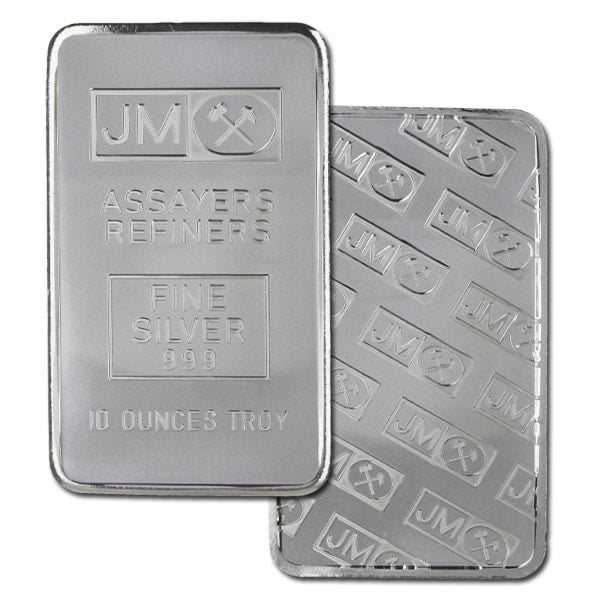 Johnson Matthey 10-oz Silver Bar, .999 Pure (New)