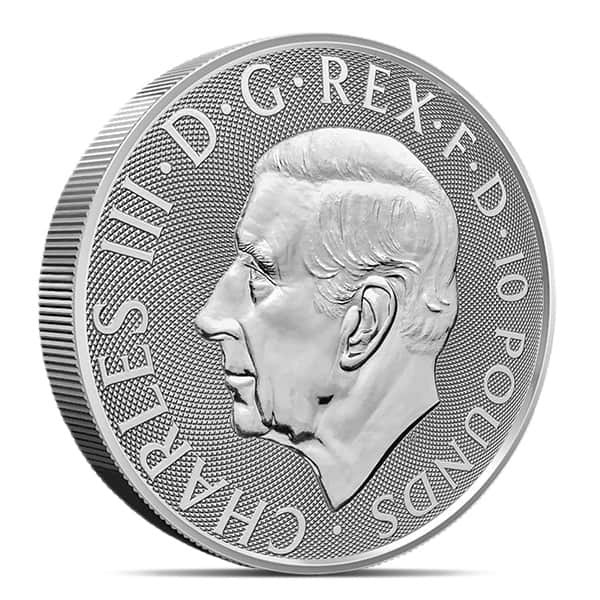 2024 10 Oz British Royal Mint Tudor Beasts; Tudor Dragon - .9999 Pure Silver Coin