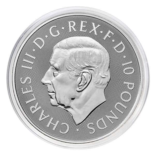10 Oz British Royal Mint Tudor Beasts; Seymour Unicorn - .9999 Pure Silver Coin
